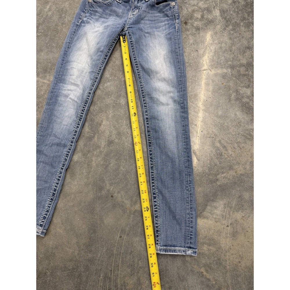 Miss Me Skinny Jeans Size 26 Dark Wash Embellished Pockets 32 Inseam JP578352 - Picture 8 of 11